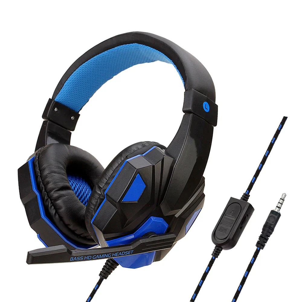 3.5mm Wired Gaming Headphones With Microphone 120° Adjustable PC Bass Stereo Gamer Headset